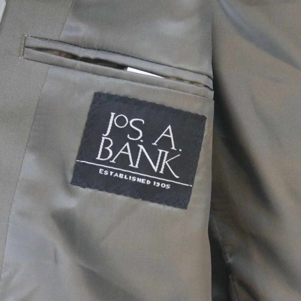 Jos. A. Bank Mens 44R Cotton Blend Blazer Sport Coat Olive Taupe 3-Button Preppy